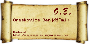 Oreskovics Benjámin névjegykártya